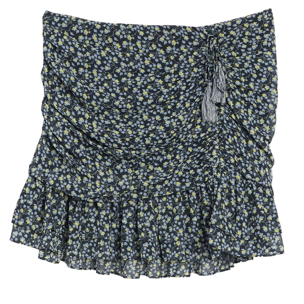 1. State Floral Ruched Ruffled Mini Skirt - Picture 2 of 6